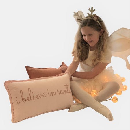 I believe in Santa - Cushion Pink