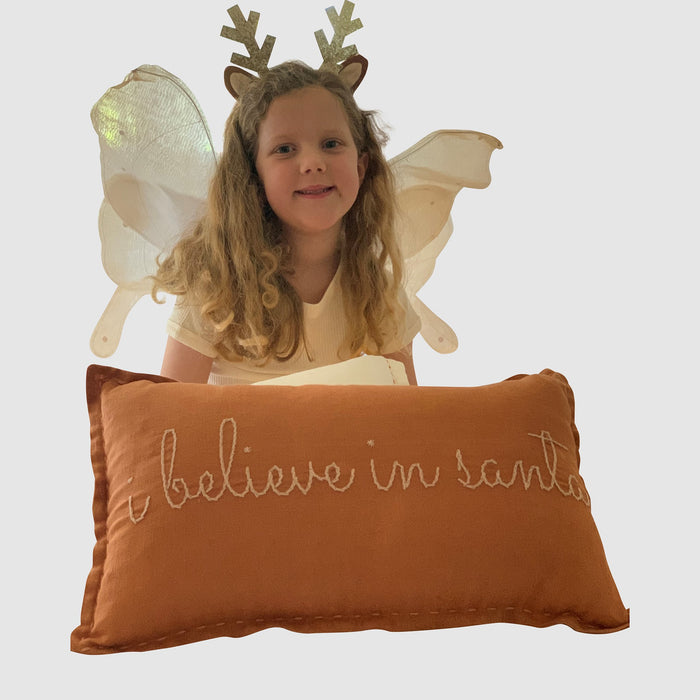 I Believe in Santa -  Cushion Terracotta