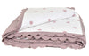 Quilt Single Bed Polkadot Ivory / Dusty Pink with scalloped edging detail