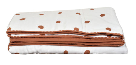 Quilt Single Bed Polkadot Bran Terracotta and Ivory